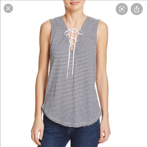 Splendid Tops - NWT $78 Splendid nautical lace up tank top shirt M